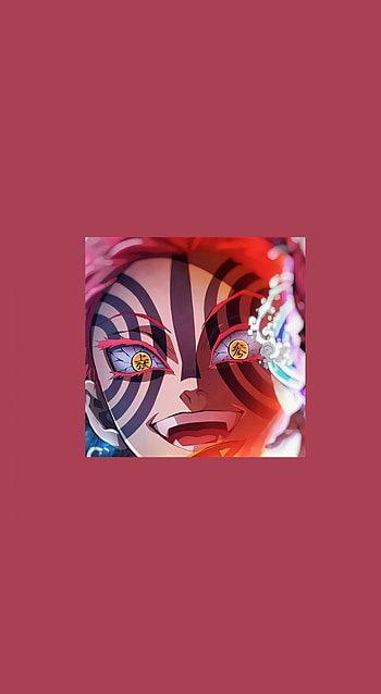 Demon slayer, eye, magenta, villain, akaza, anime HD phone wallpaper