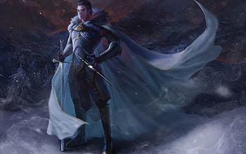 Knight, blue, sword, fantasy, art, man, warrior, armor HD wallpaper