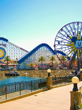 Amusement park, Vibrant , Fun backgrounds, Thrilling rides HD phone wallpaper