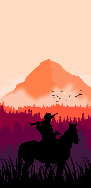 Red Dead Redemption 2, Minimalist artwork, Samsung Galaxy , Q and options HD phone wallpaper