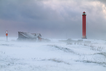 Vaidagubsky lighthouse in the Murmansk Oblast, Russia, man made, lighthouse HD wallpaper