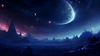 Galactic Dreamscape - Starry Sky and Mystical Planets, galaxy, starry sky, Sci Fi, space HD wallpaper