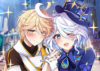 Genshin Impact : Furina & Aether Magical Duo, Genshin Impact, Furina (Genshin Impact), Aether (Genshin Impact), girl, boy HD wallpaper