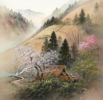Koukei Kojima. Spring works, painting, art, nature, spring, koukei kojima HD wallpaper