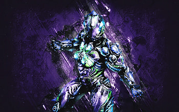 Hildryn, Warframe, purple stone background, Warframe characters, Hildryn Warframe, Hildryn skin, creative art HD wallpaper