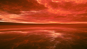 Red Sky Horizon Clouds, clouds, sky, artist, artwork, digital-art HD wallpaper