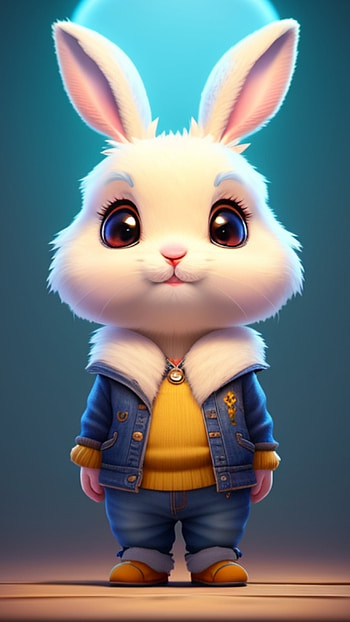 Rabbit cute, AI Art, Animal, cute HD phone wallpaper