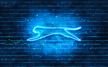 Slazenger blue logo, , blue brickwall, Slazenger logo, brands, Slazenger neon logo, Slazenger HD wallpaper