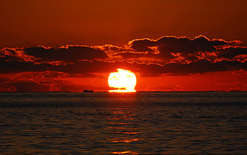 Landscape, Water, Sunset, Sky, Sea, Sun HD wallpaper