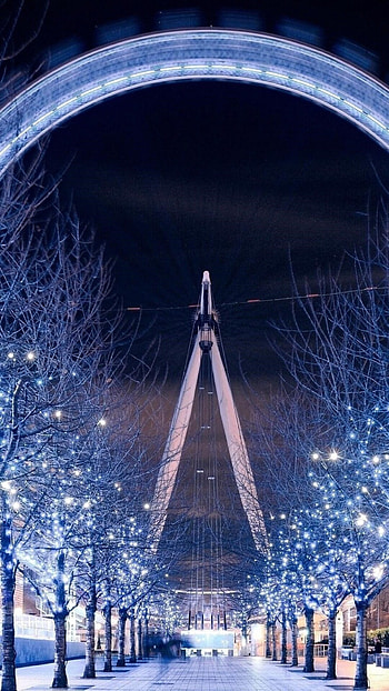 Ferris wheel, London skyline, and HD phone wallpaper