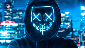 Hoodie Guy Mask Man, hoodie, artist, neon, mask HD wallpaper