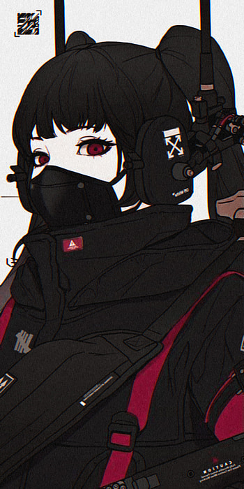 Anime Girl, art, waifu, black, 2022, supreme HD phone wallpaper