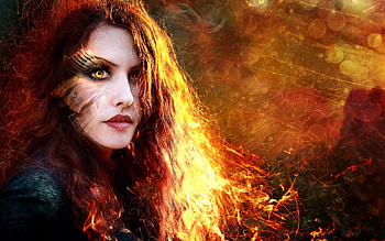 Fantasy girl, face, redhead, art, fantasy, girl HD wallpaper