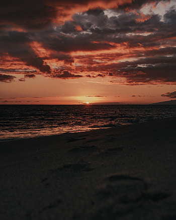 Holidays, Sunset, Sea, Twilight, Beach, Dusk, Evening HD phone wallpaper