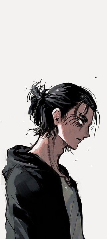 eren yeager, art, hair HD phone wallpaper