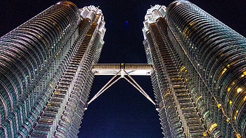Petronas Twin Towers, Digital twin, Circular win, Sustainable architecture HD wallpaper