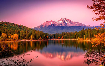 Autumn reflections, tranquility, mirror, fall, autumn, beautiful, lake, serenity, mountain HD wallpaper