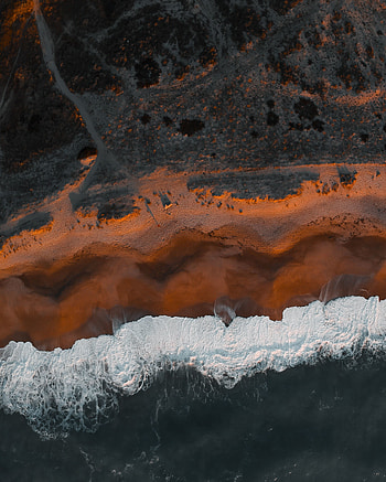 White, sea-waves, aerial view HD phone wallpaper