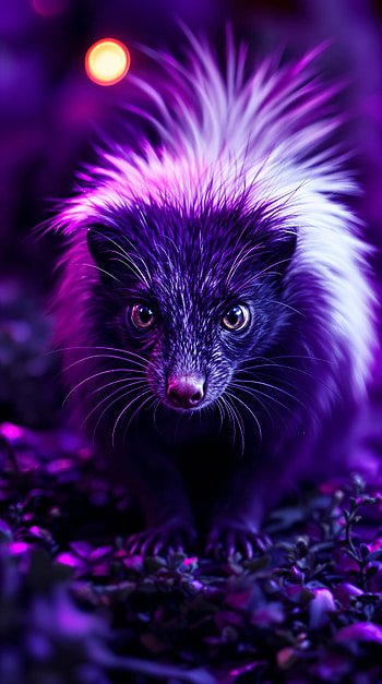 Purple Elegance: A Striking Skunk , Animal, purple, night, Wildlife HD phone wallpaper