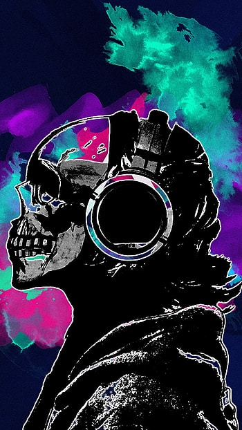 Skull Music, dark, skull HD phone wallpaper