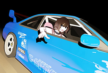 Anime Girl With Cars , anime-girl, anime, artist, artwork, digital-art HD wallpaper