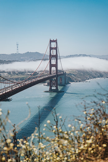 Cities, View From Above, Coast, Fog, Bridge, Strait HD phone wallpaper