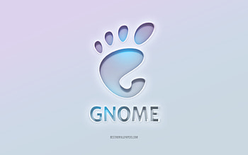 GNOME logo, cut out 3d text, white background, GNOME 3d logo, GNOME emblem, GNOME, embossed logo, GNOME 3d emblem HD wallpaper