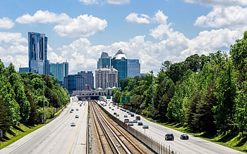 Atlanta, Georgia skyscrapers road, Travels HD wallpaper