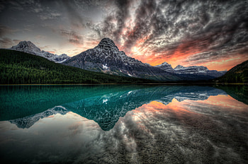 Reflections, sky, nature, lake, mountain HD wallpaper
