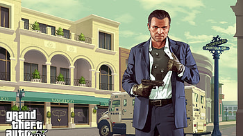 grand theft auto v, michael de santa, gta, art HD wallpaper