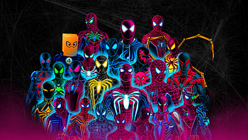 Spider Verse Neon Artwork , spiderman, superheroes, artwork, digital-art, artist, behance HD wallpaper