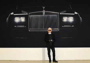 Karl Lagerfeld, Rolls Royce exhibition, graphy showcase HD wallpaper