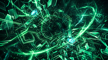 Emerald Vortex — Abstract, Abstract, Green, Technology, Neon, Abstract Green HD wallpaper