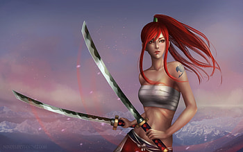Erza Scarlet Art, artist, artwork, digital-art, deviantart HD wallpaper
