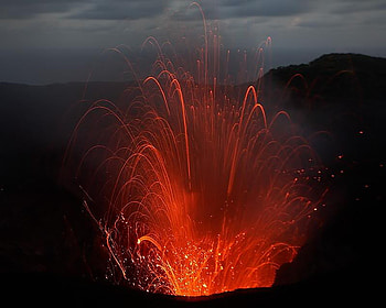 Tanna, Vanuatu, volcano, hot, orange, lava HD wallpaper