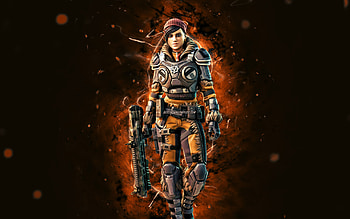 Winter Orange Kait Diaz, , orange neon lights, Fortnite Battle Royale, Fortnite characters, Winter Orange Kait Diaz Skin, Fortnite, Winter Orange Kait Diaz Fortnite HD wallpaper