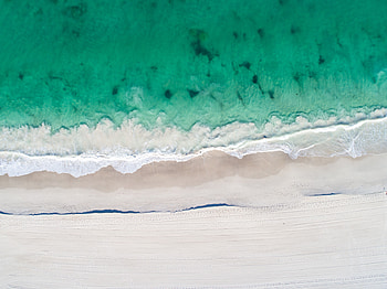 Aerial View Of Beach Clear Ocaen Sand , aerial, clouds, nature, beach, ocean, sand HD wallpaper