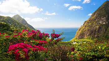 Caribbean Islands, Caribbean islands beauty, St. Lucia beach view, Tropical paradise HD wallpaper