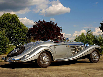 1937 Mercedes Benz 540K, classic, 37, car, mercedes, 540k, convertible, antique, benz, 1937 HD wallpaper