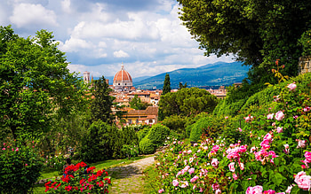 Florence Cathedral, Cattedrale di Santa Maria del Fiore, Mountain landscape, Summer Italy HD wallpaper