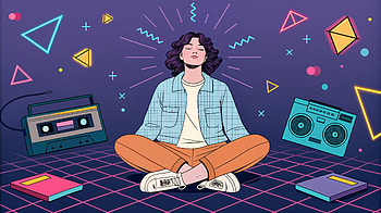 Mindfulness Vibes in Ultra, meditation, retro, music, illustration HD wallpaper