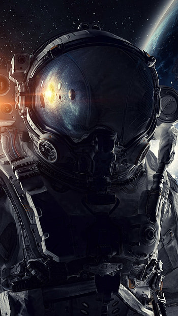 Sci-fi astronaut, Epic visuals, Futuristic theme, Captivating background HD phone wallpaper