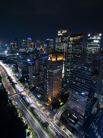 Cities, Architecture, Building, Lights, Road, Night City HD phone wallpaper
