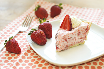 Food, Strawberry, Desert, Cake, Plate, Fork HD wallpaper