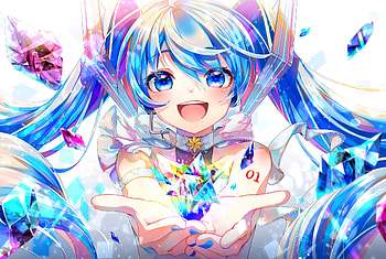 Hatsune Miku Crystal, art, cartoon HD wallpaper