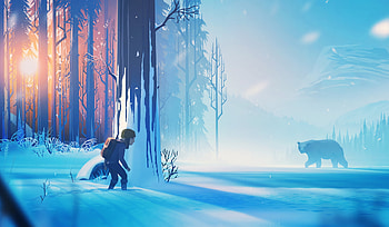 The Girl And The Bear, bear, artist, artwork, digital-art, artstation HD wallpaper