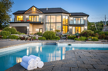 Villa, pool, home, house HD wallpaper