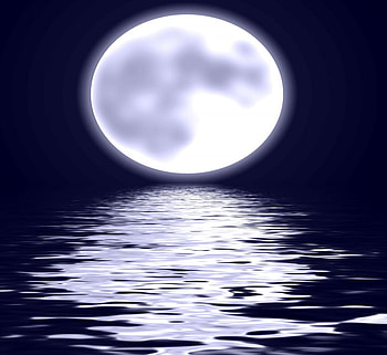 MOON, night, reflection, water HD wallpaper