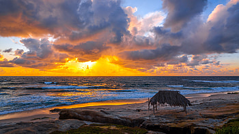 Sunset Beach, Beach, sky, Nature, Sunset HD wallpaper