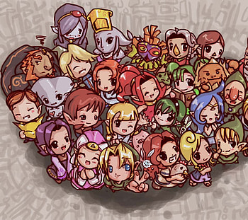 The legend of zelda chibi's!, toon link, video games, legend of zelda, link HD wallpaper